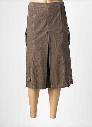 Pantacourt taille haute taille haute marron PAUL BRIAL femme