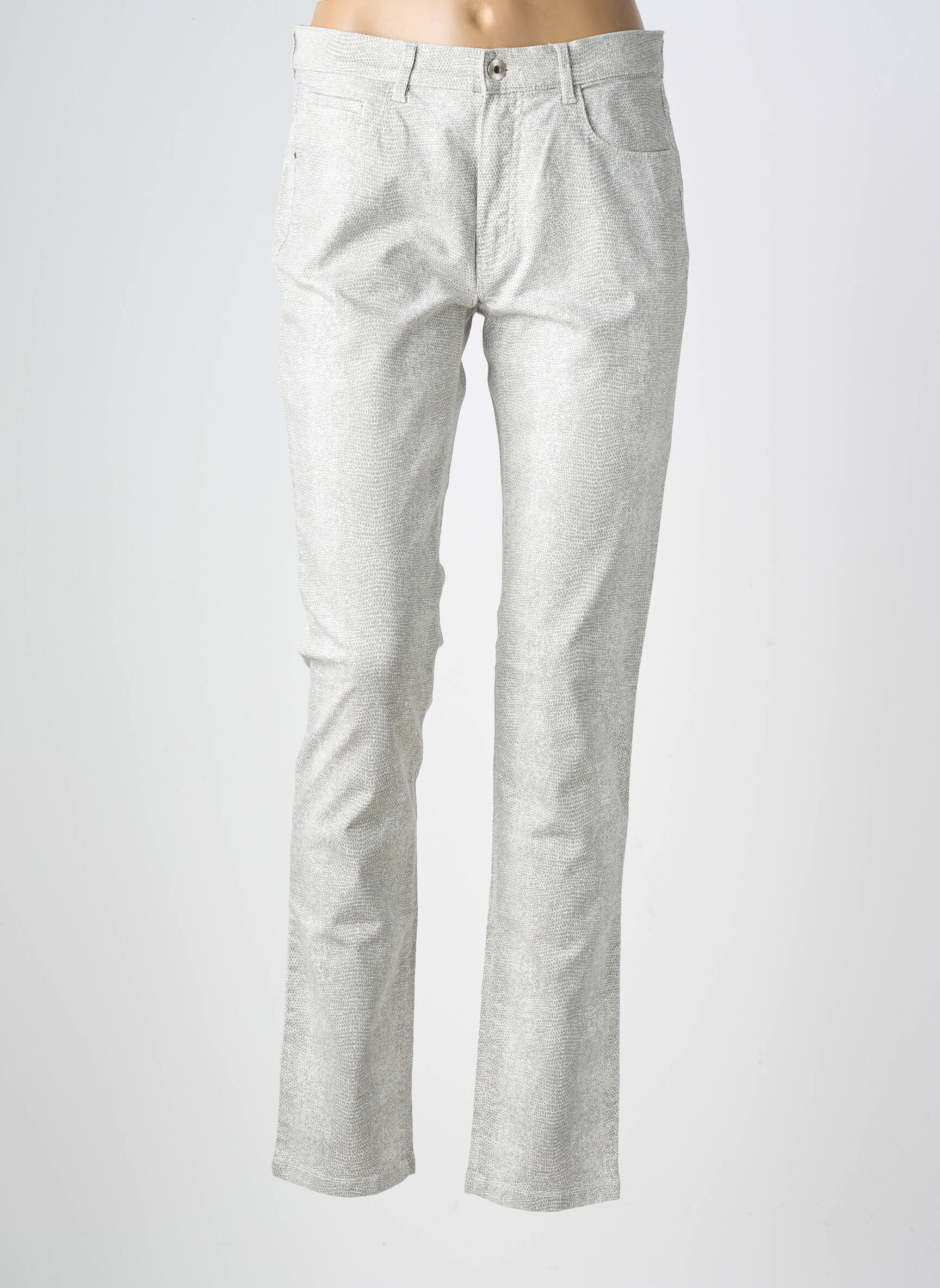 Pantalon slim tissage popeline taille normale gris BRUNO SAINT HILAIRE femme