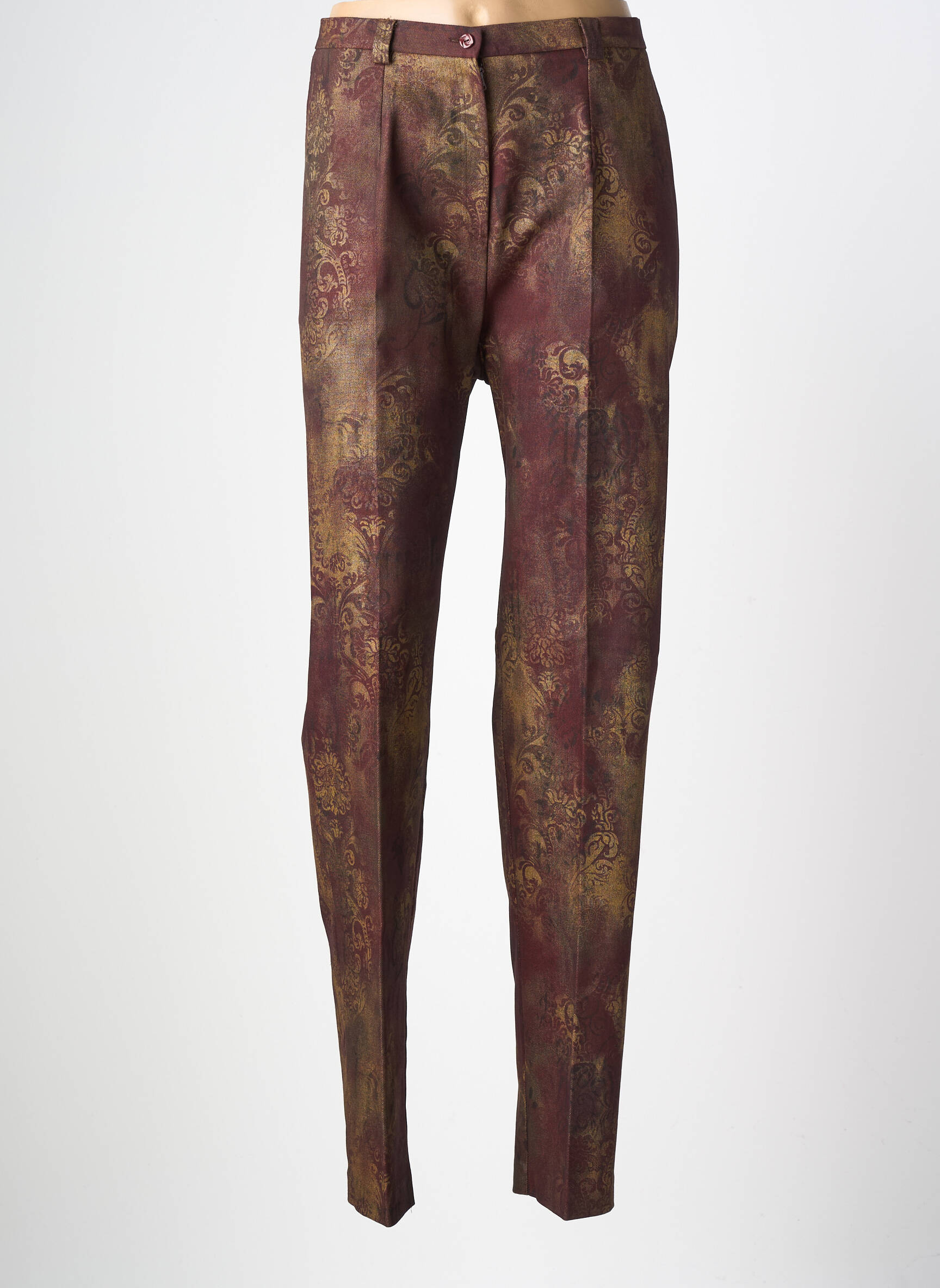 Pantalon slim taille haute taille haute rouge FRANCOISE DE FRANCE femme