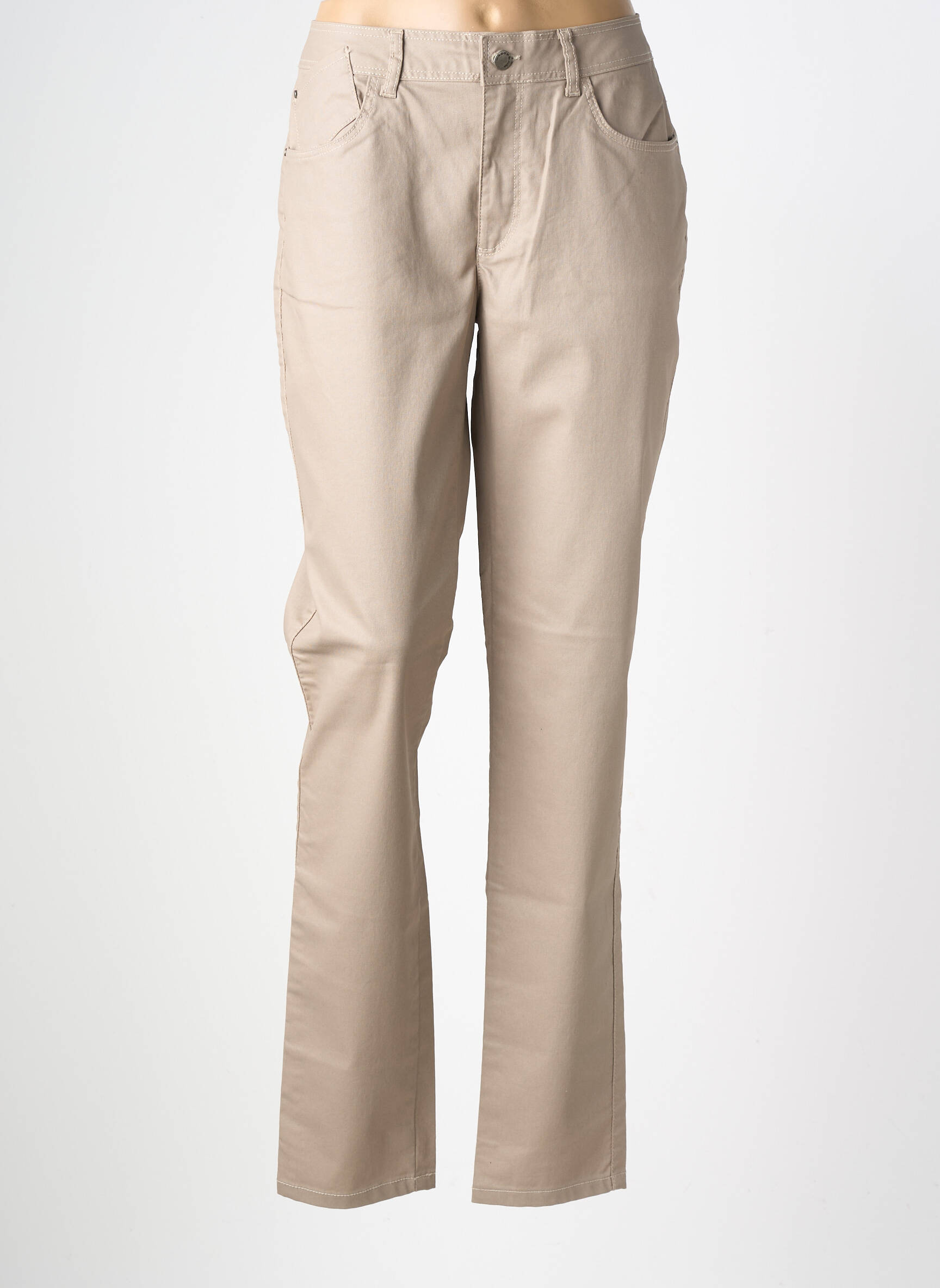 Pantalon slim tissage enduit taille normale beige MADO ET LES AUTRES femme