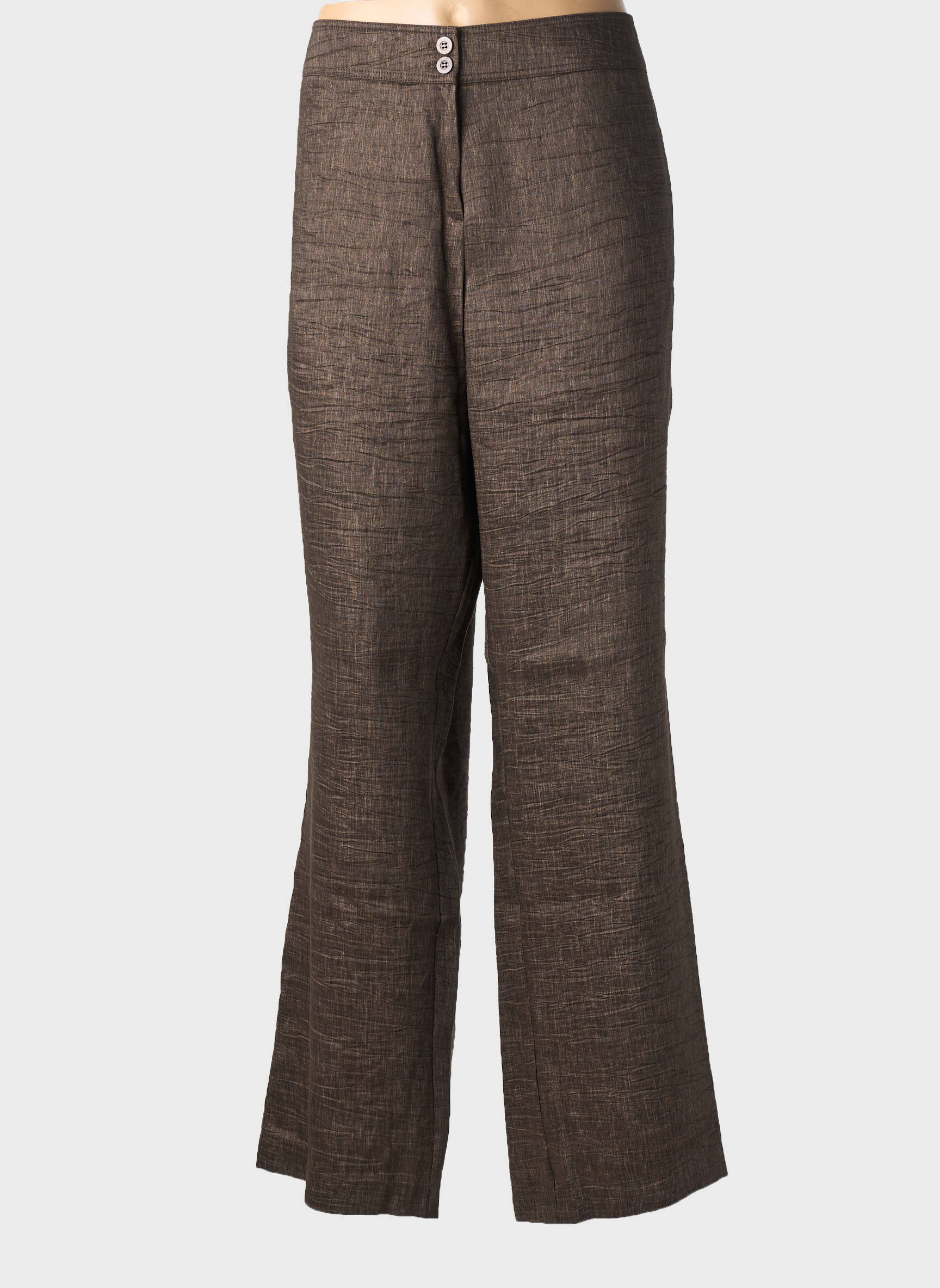 Pantalon droit taille à pinces taille normale marron FRANK WALDER femme