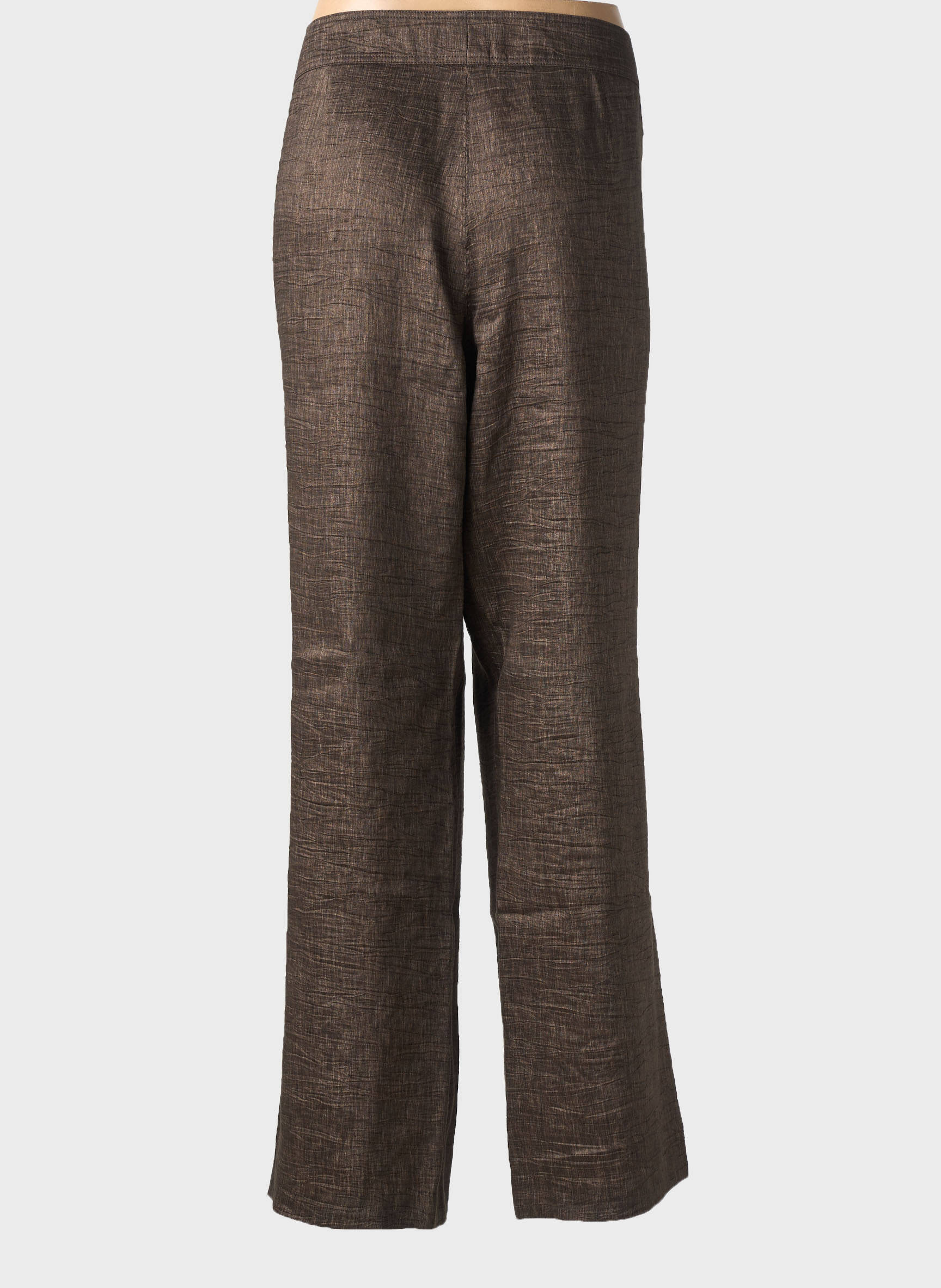 Pantalon droit taille à pinces taille normale marron FRANK WALDER femme