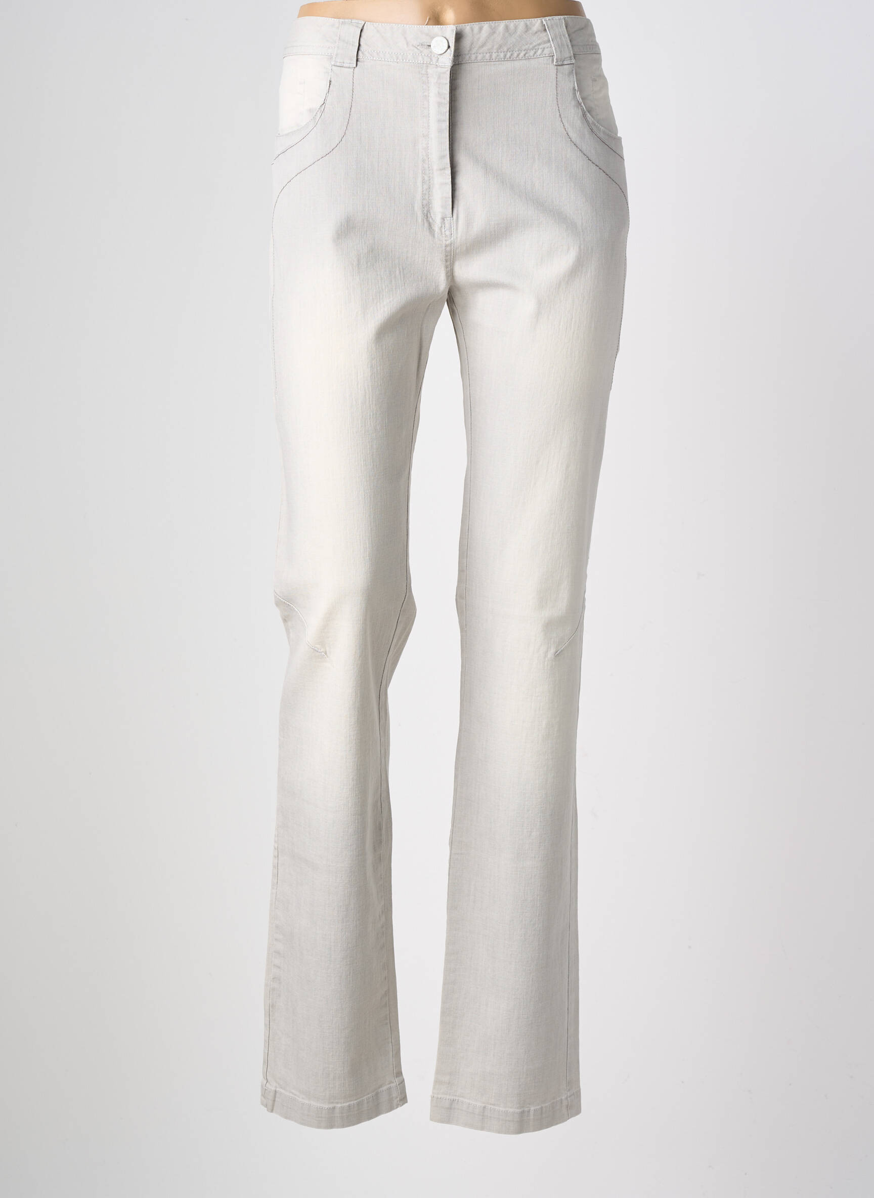 Jeans coupe slim taille haute taille haute gris EVA KAYAN femme