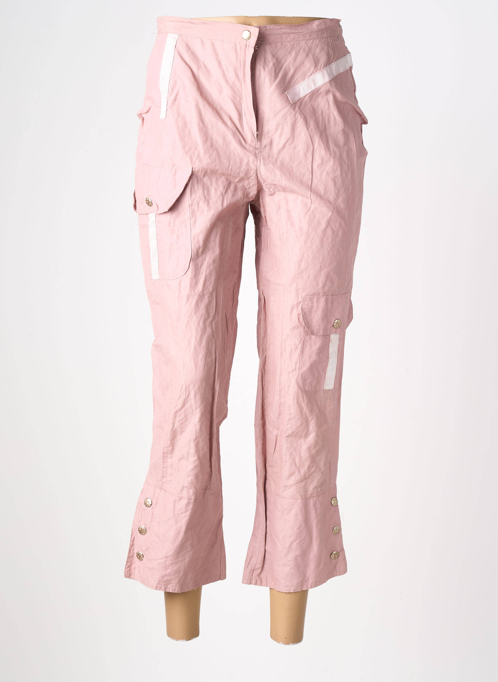 Pantacourt taille haute taille haute rose MOTYS COLLECTION femme