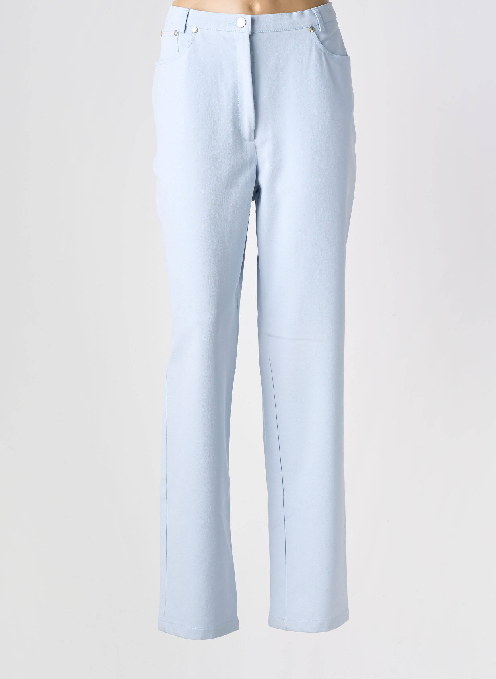 Pantalon droit fermeture zippée sous rabat boutonné taille normale bleu ROHMER SPORTSWEAR femme