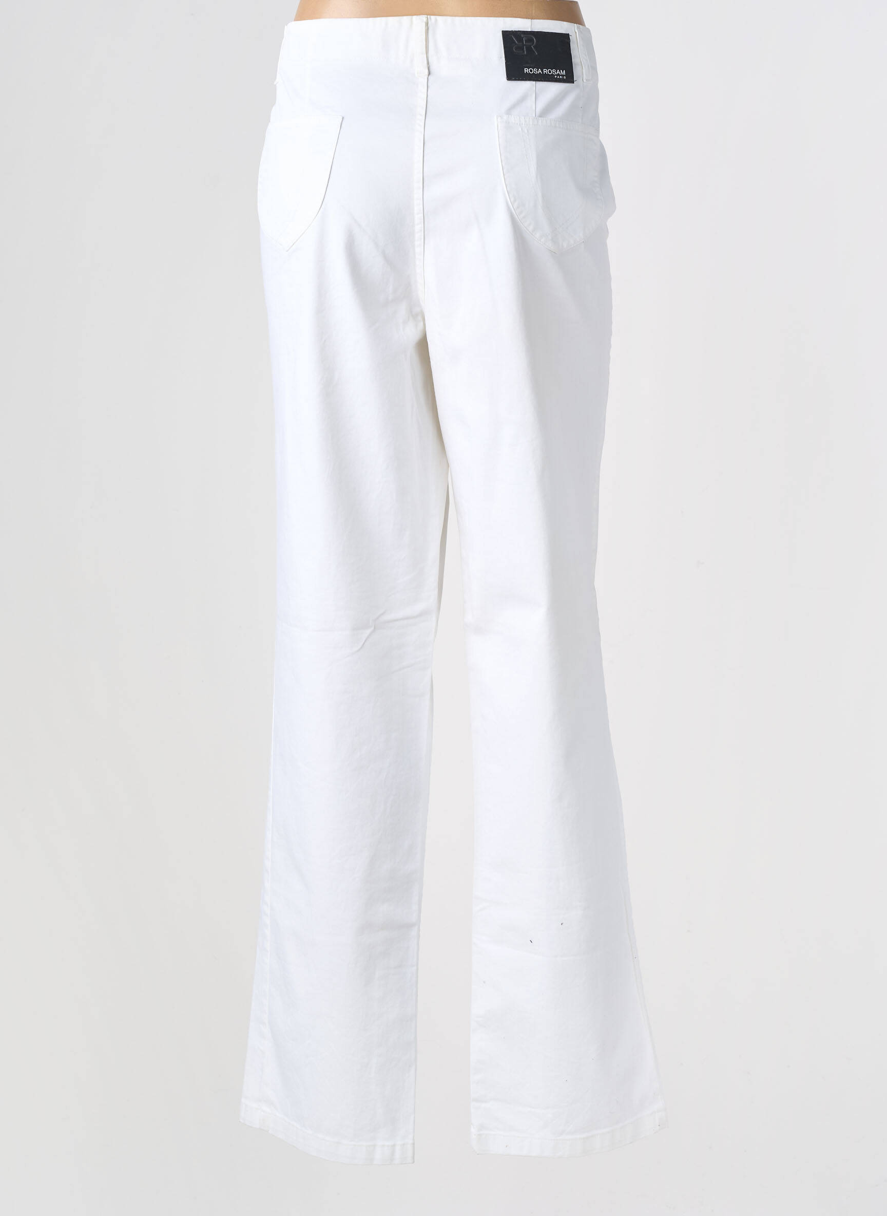 Pantalon droit tissage popeline taille normale blanc ROSA ROSAM femme