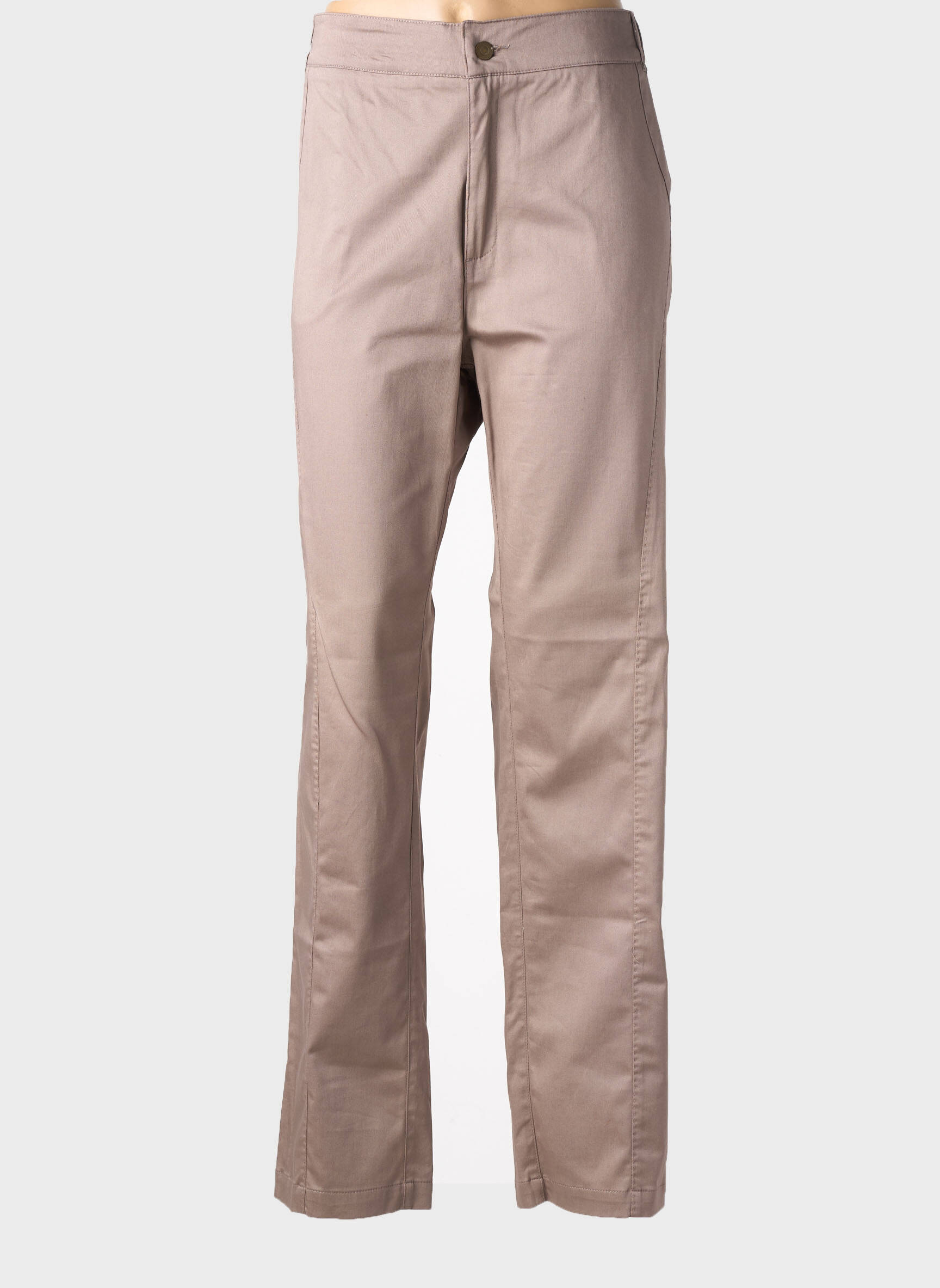 Pantalon droit tissage popeline taille normale marron PAUPORTÉ femme