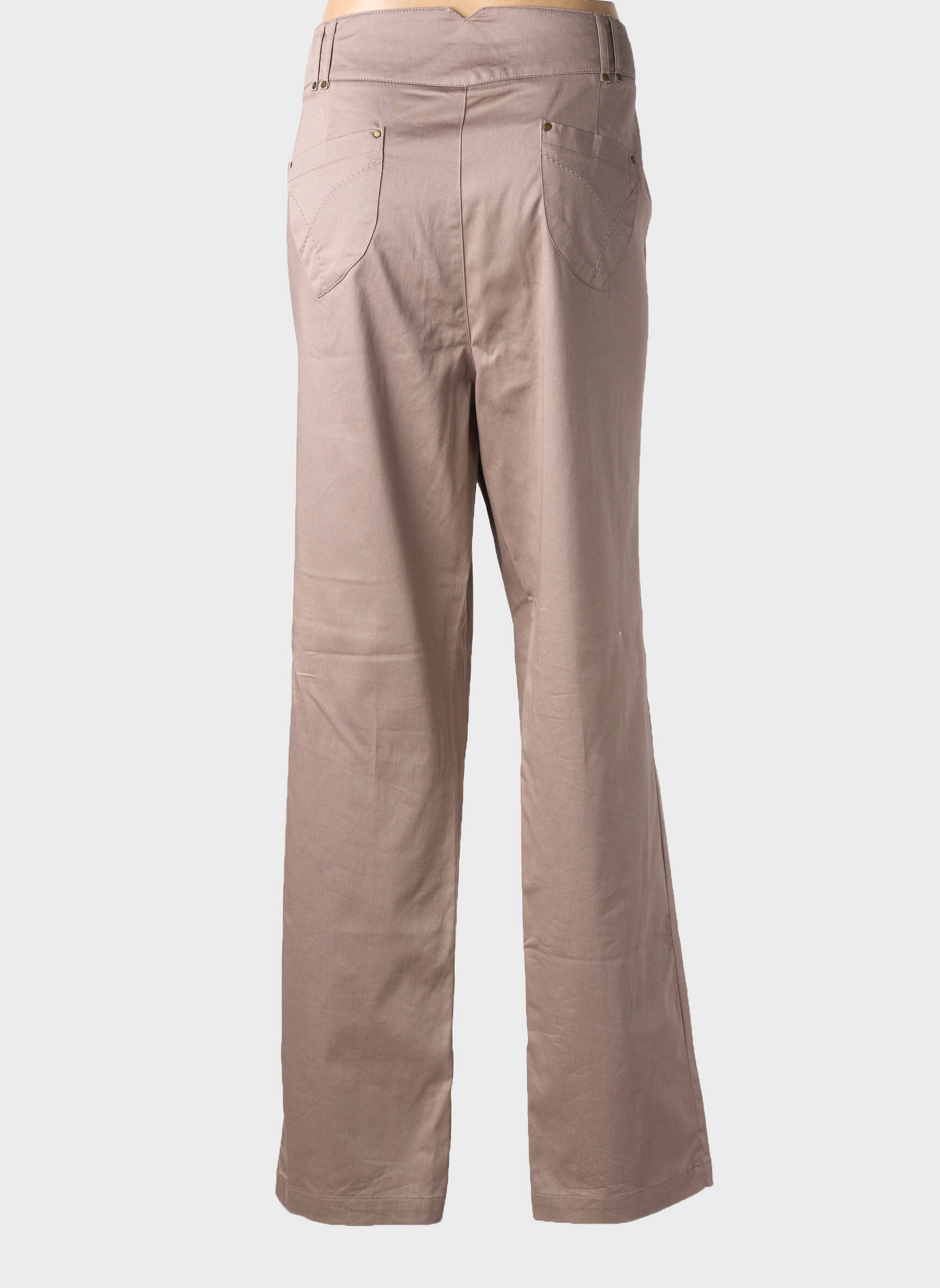Pantalon droit tissage popeline taille normale marron PAUPORTÉ femme