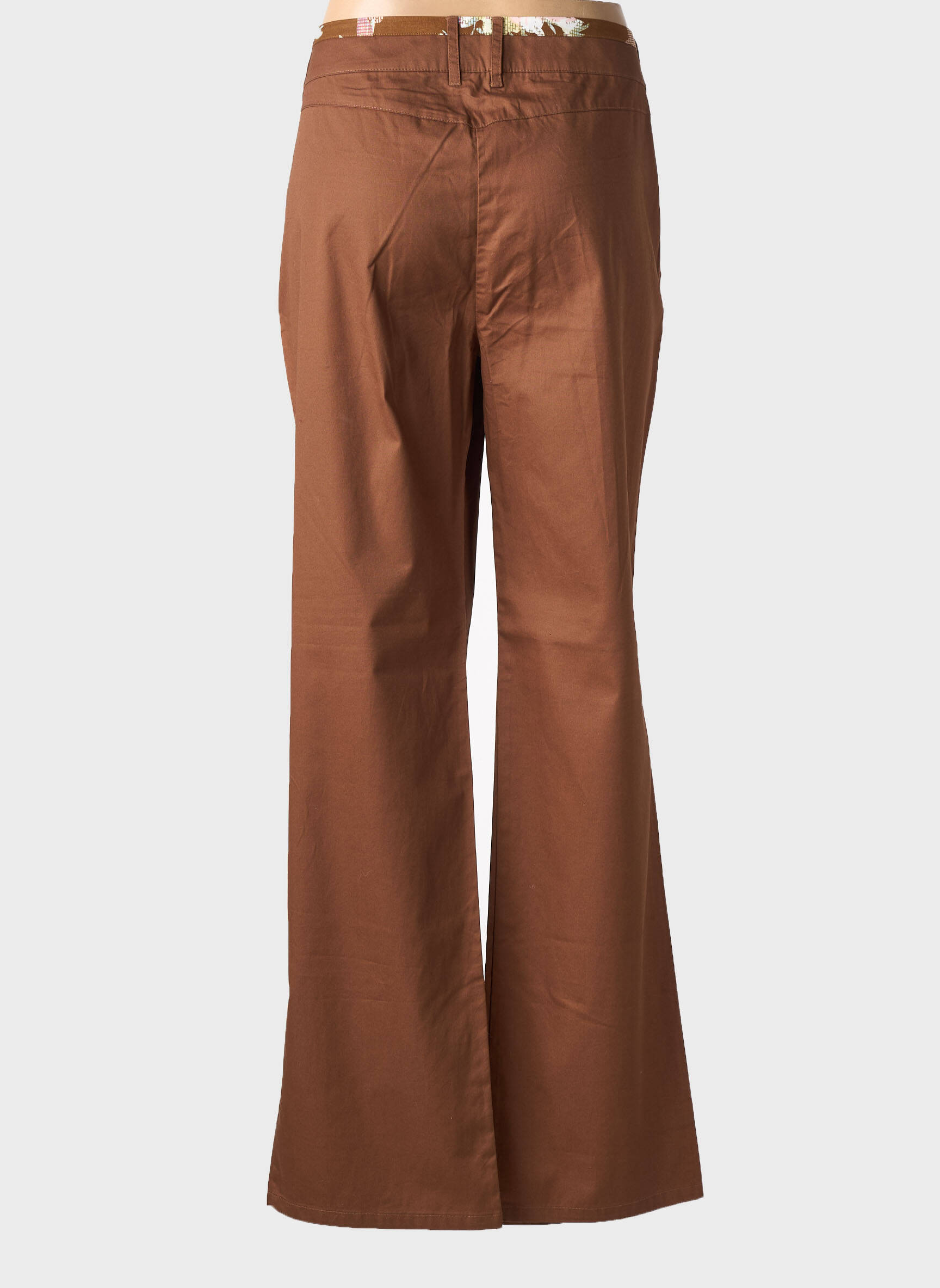 Pantalon droit tissage popeline taille normale marron PAUL BRIAL femme