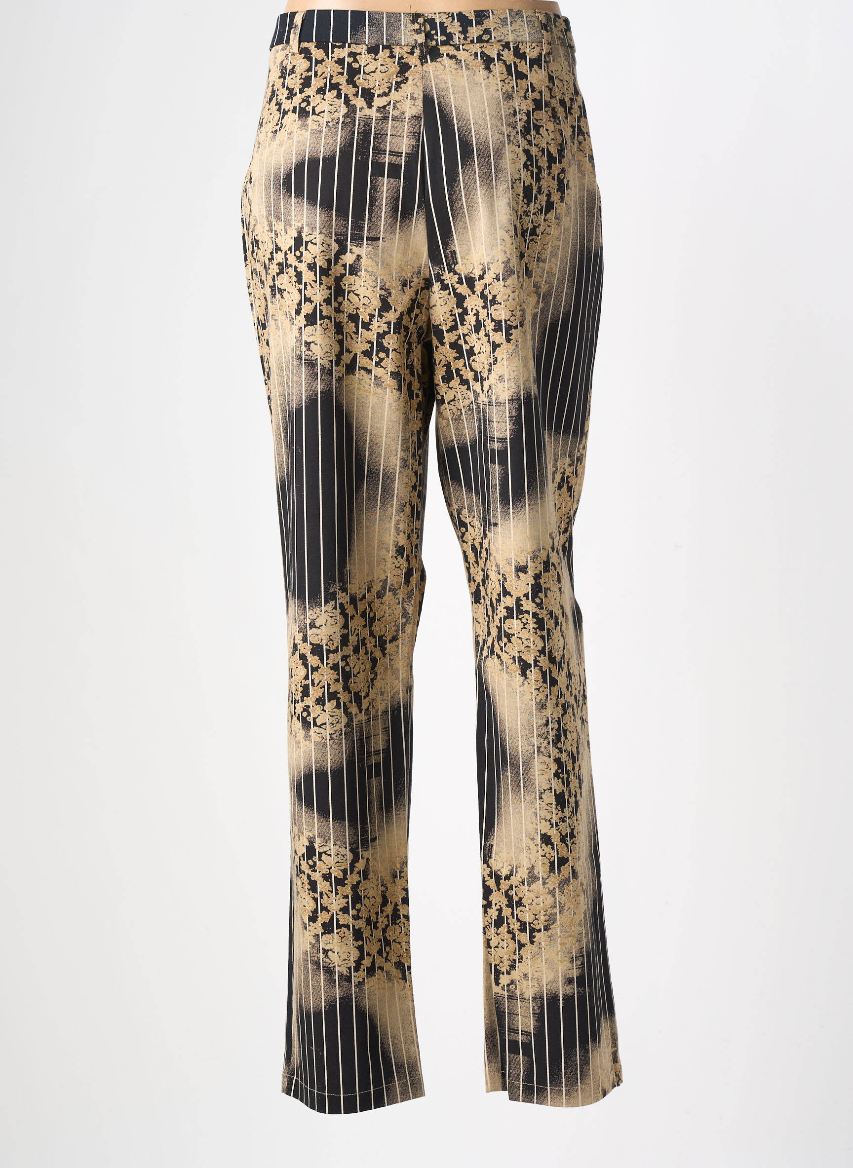 Pantalon droit taille à pinces taille normale noir CHRISTINE LAURE femme