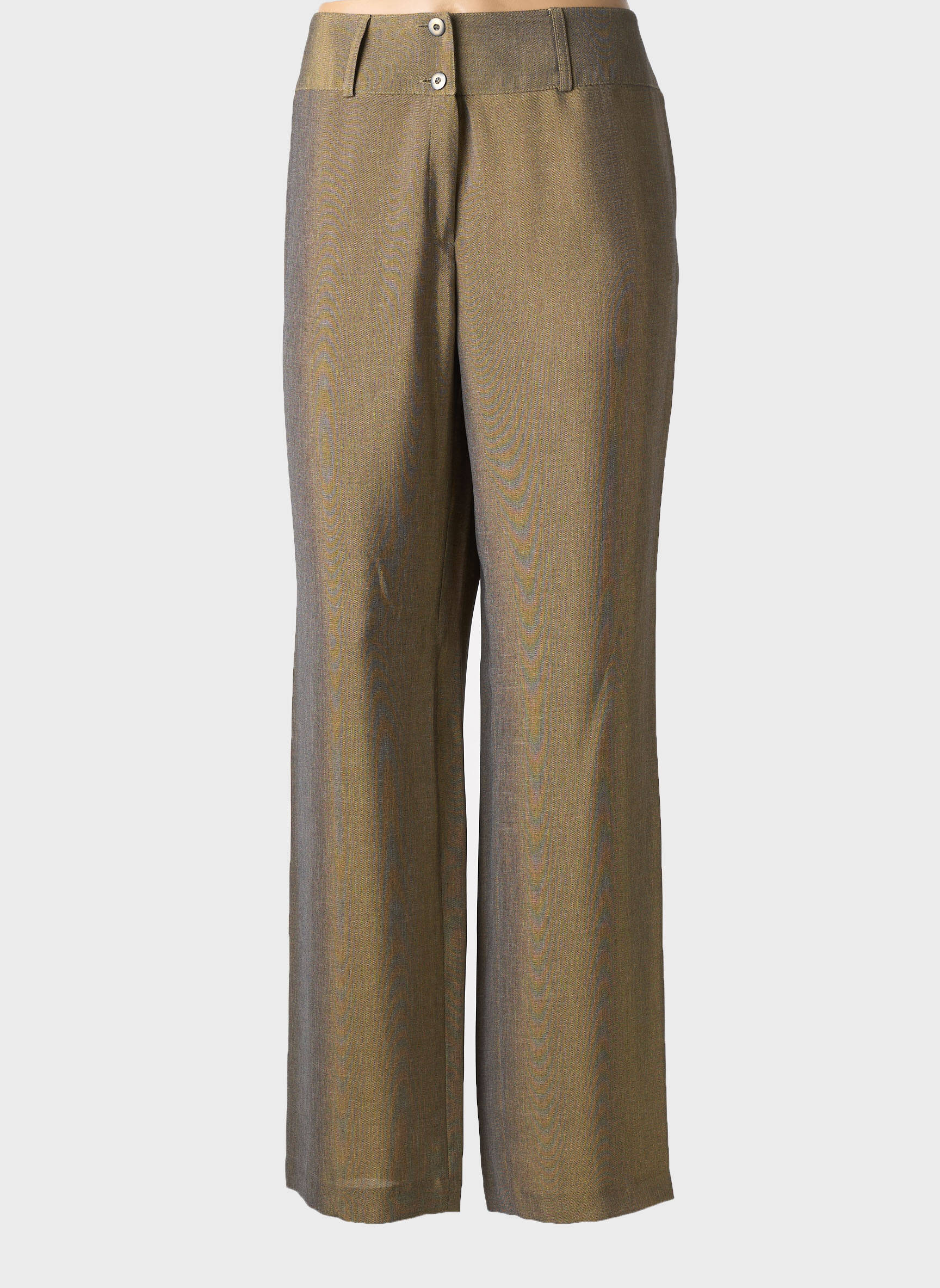 Pantalon droit taille à pinces taille haute vert GREGORY PAT femme