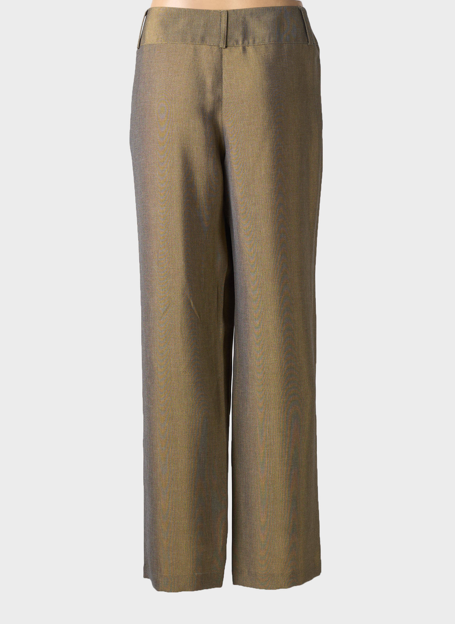 Pantalon droit taille à pinces taille haute vert GREGORY PAT femme