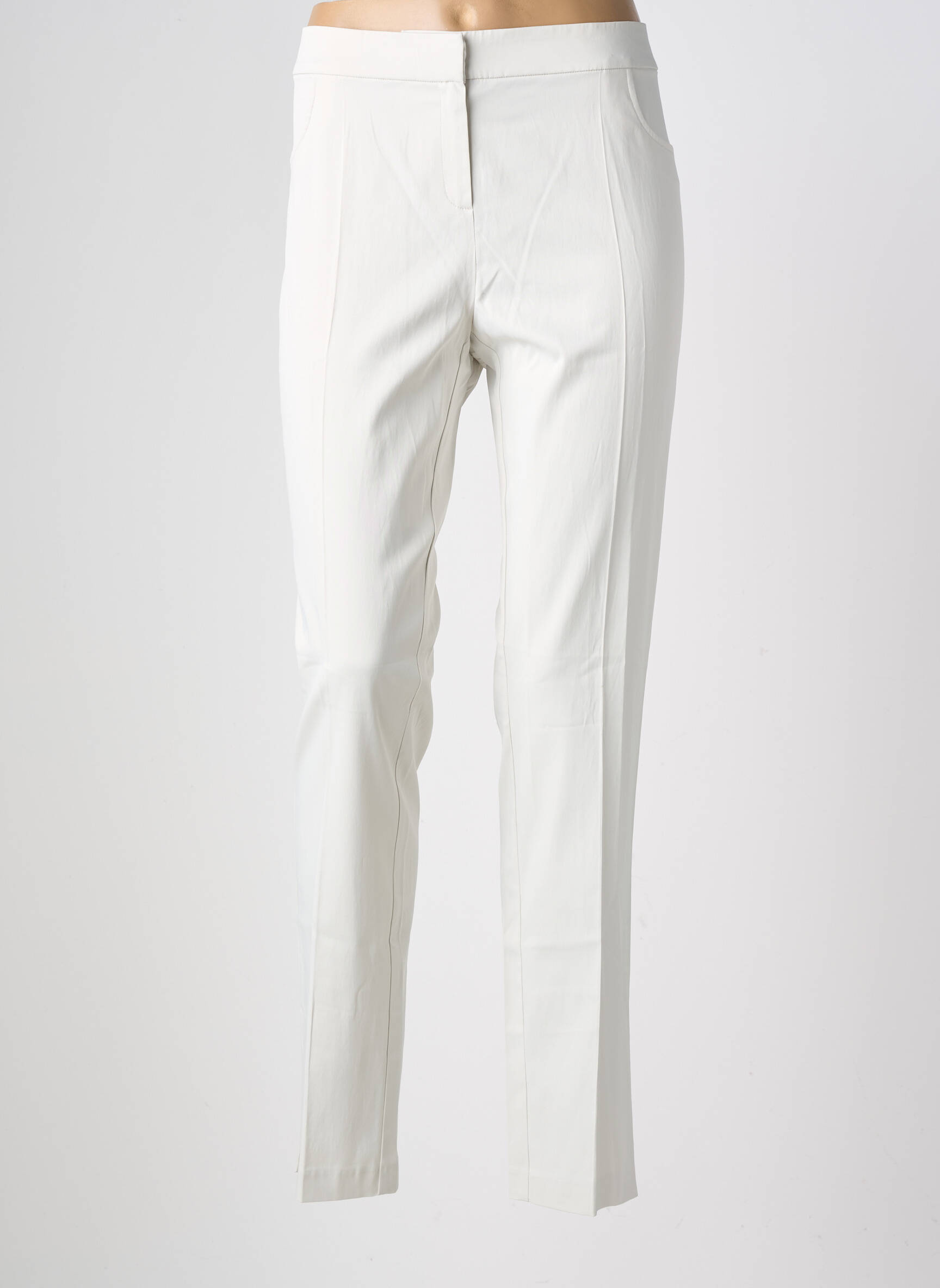 Pantalon slim tissage popeline taille normale gris NATHALIE CHAIZE femme