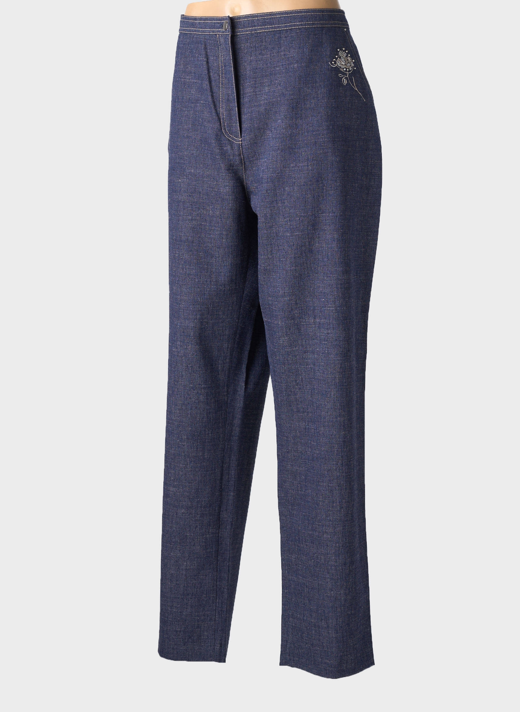 Pantalon droit stretch bleu WEILL femme