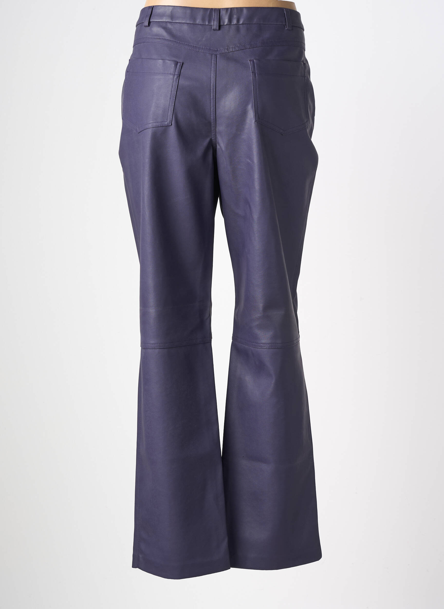 Pantalon droit fermeture zippée sous rabat boutonné taille normale violet CHRISTINE LAURE femme