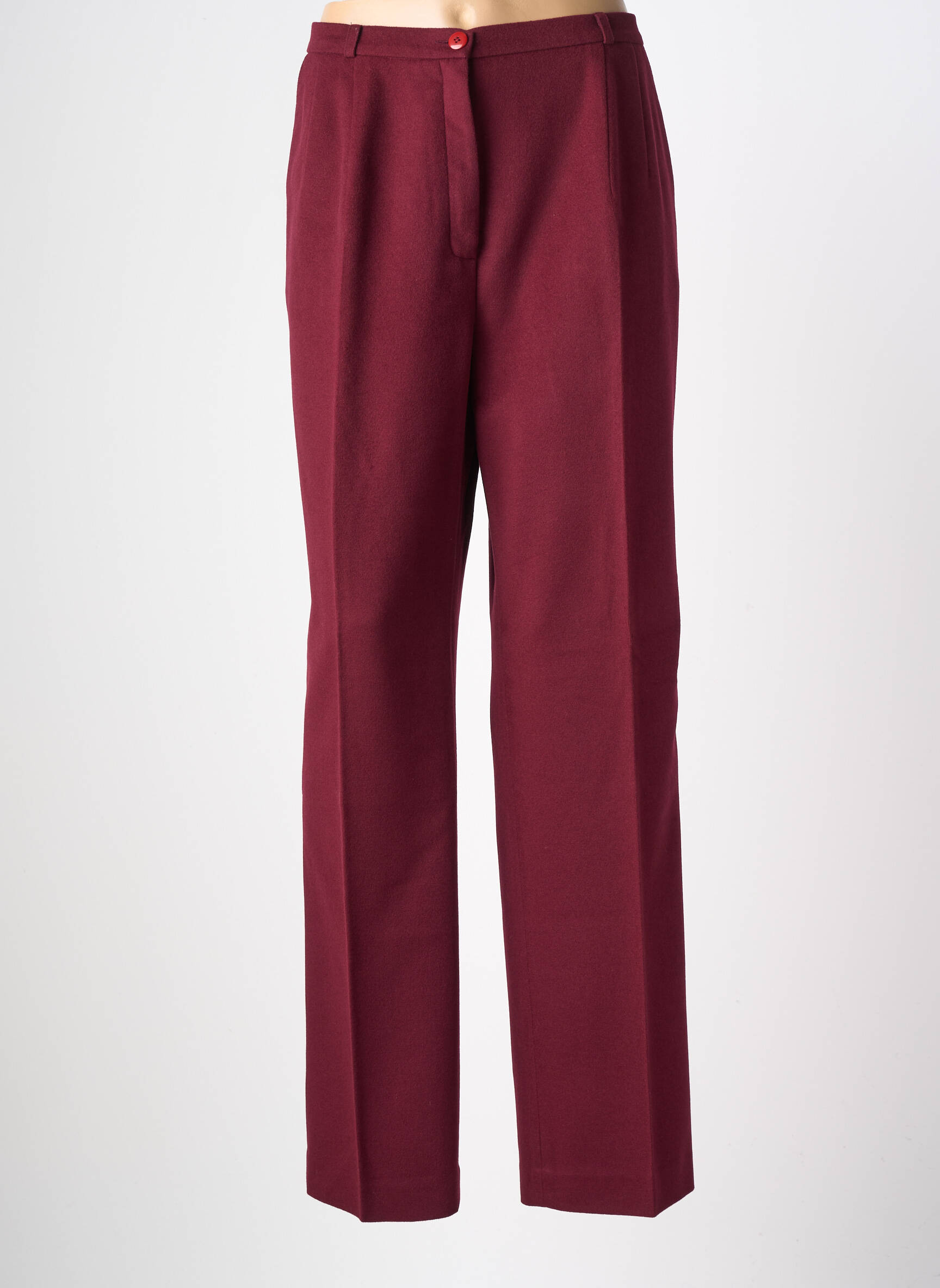 Pantalon droit taille à pinces taille haute rouge WEILL femme