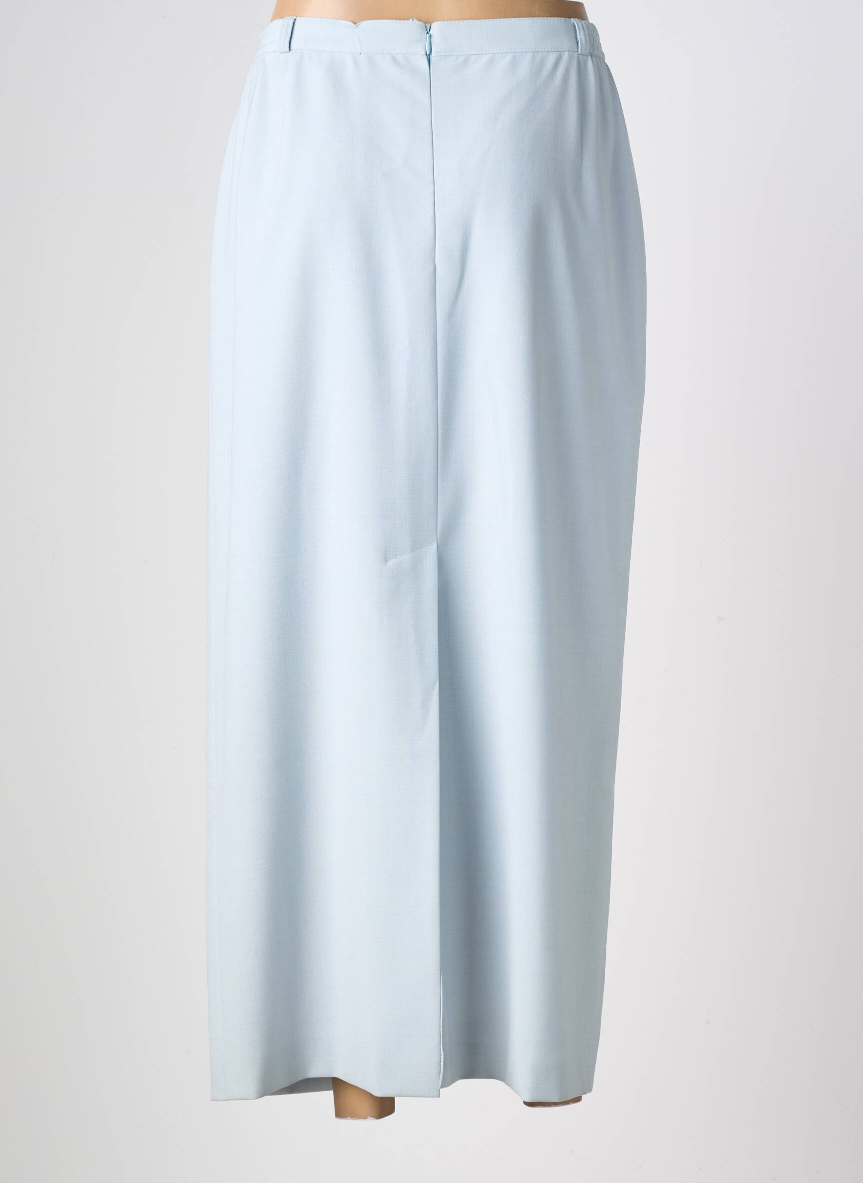 Jupe longue fermeture zippée au dos bleu HENSEL femme