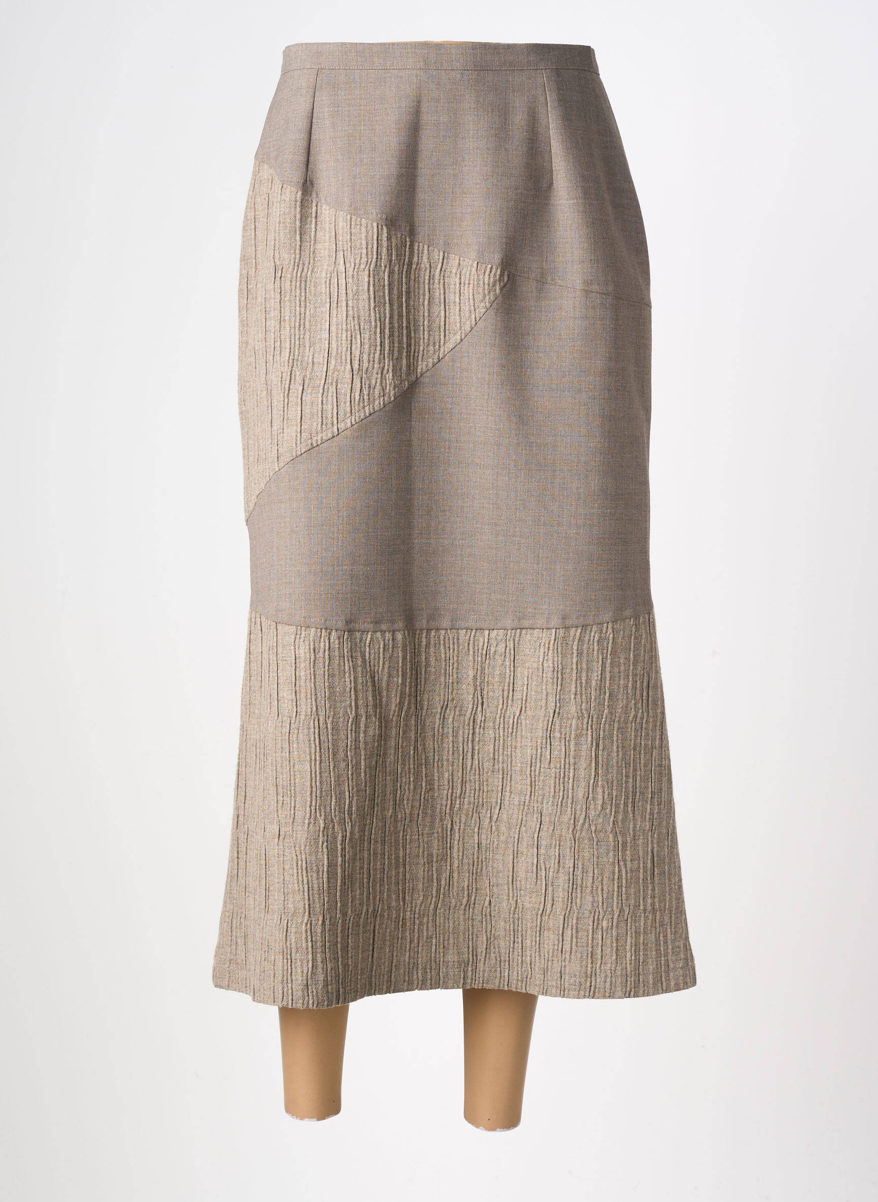 Jupe longue fermeture zippée au dos marron FEDORA femme
