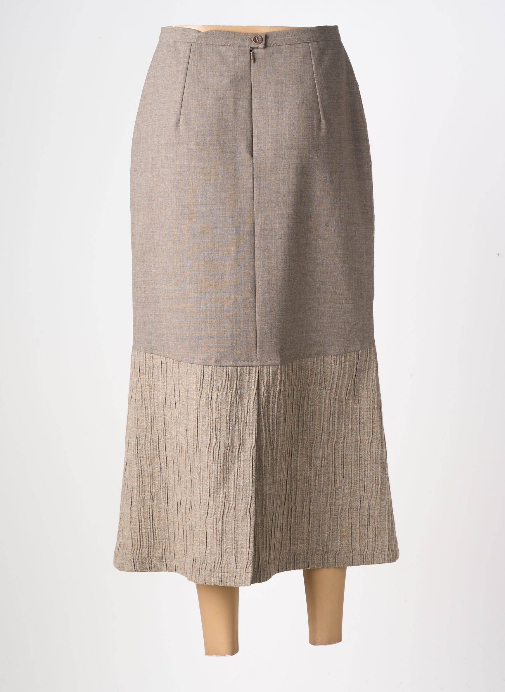 Jupe longue fermeture zippée au dos marron FEDORA femme