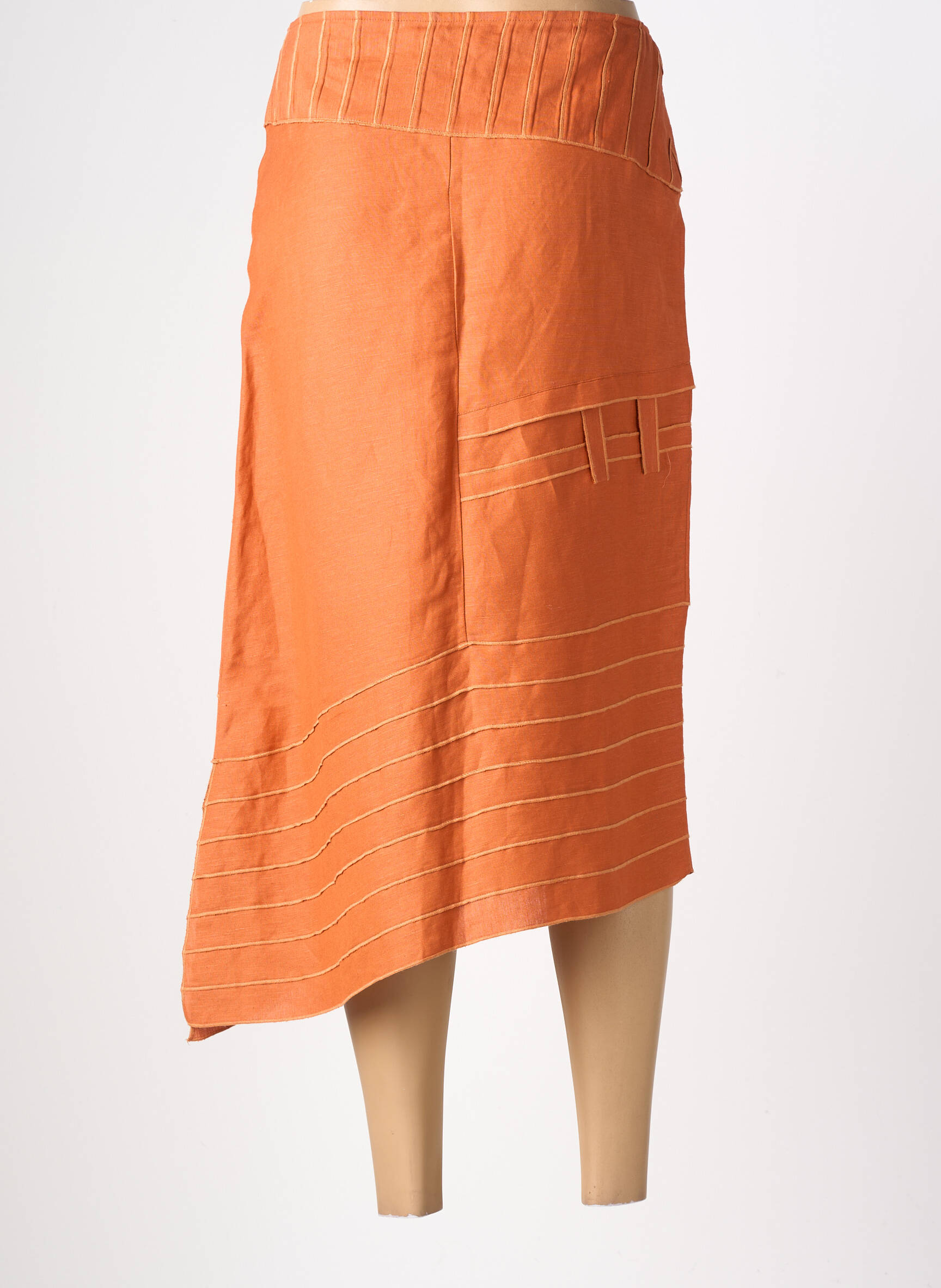 Jupe longue coupe asymétrique orange FIGURE LIBRE femme