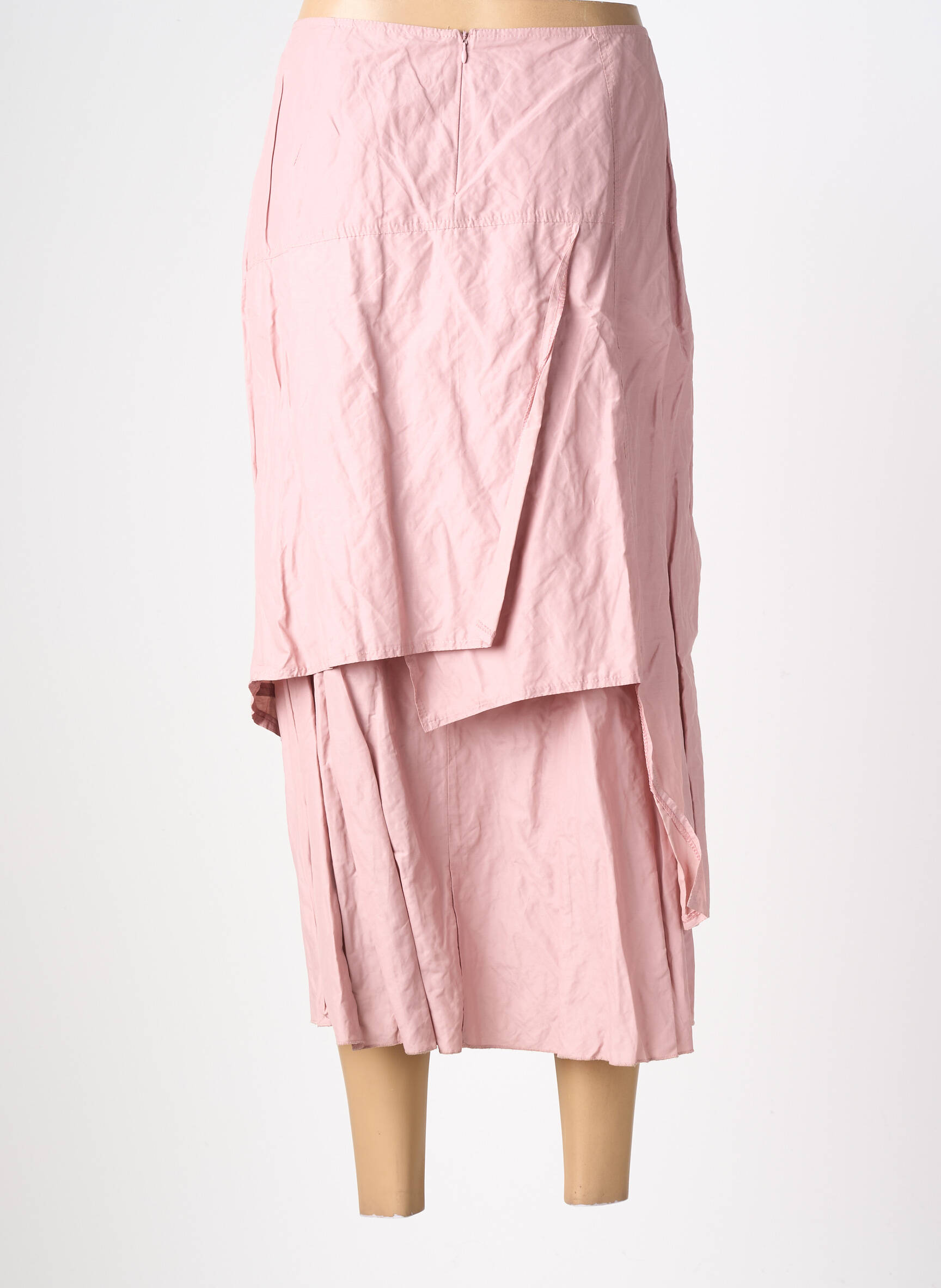 Jupe longue fermeture zippée au dos rose MOTYS COLLECTION femme