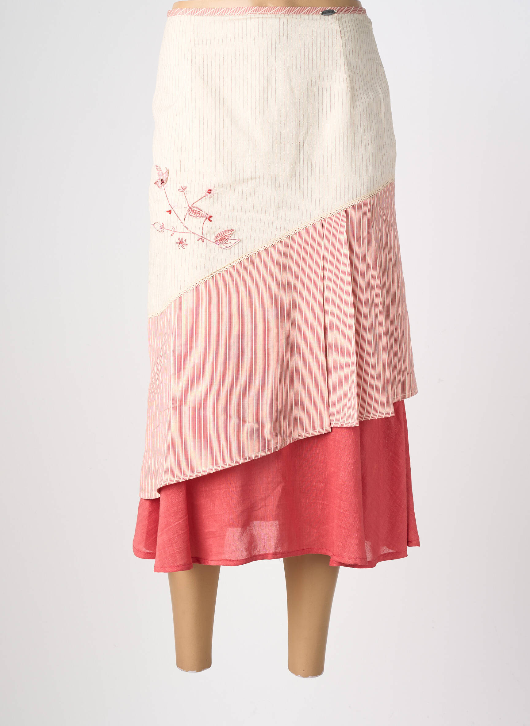 Jupe longue fermeture zippée au dos rouge GIESSWEIN femme