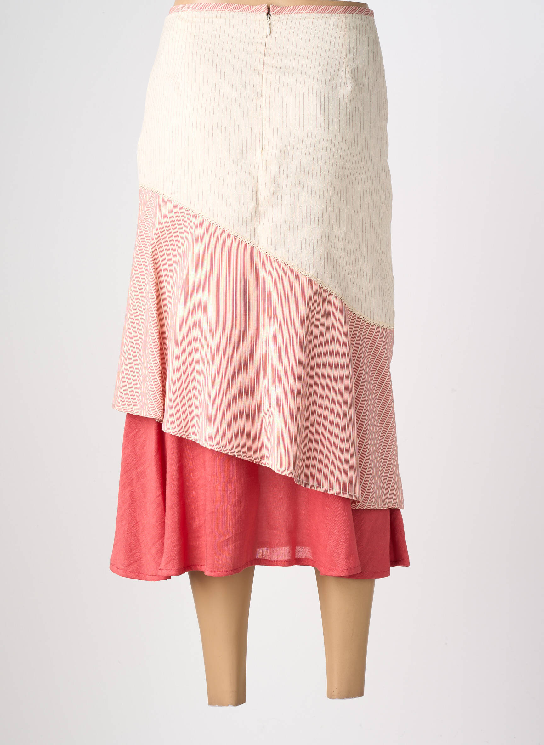 Jupe longue fermeture zippée au dos rouge GIESSWEIN femme