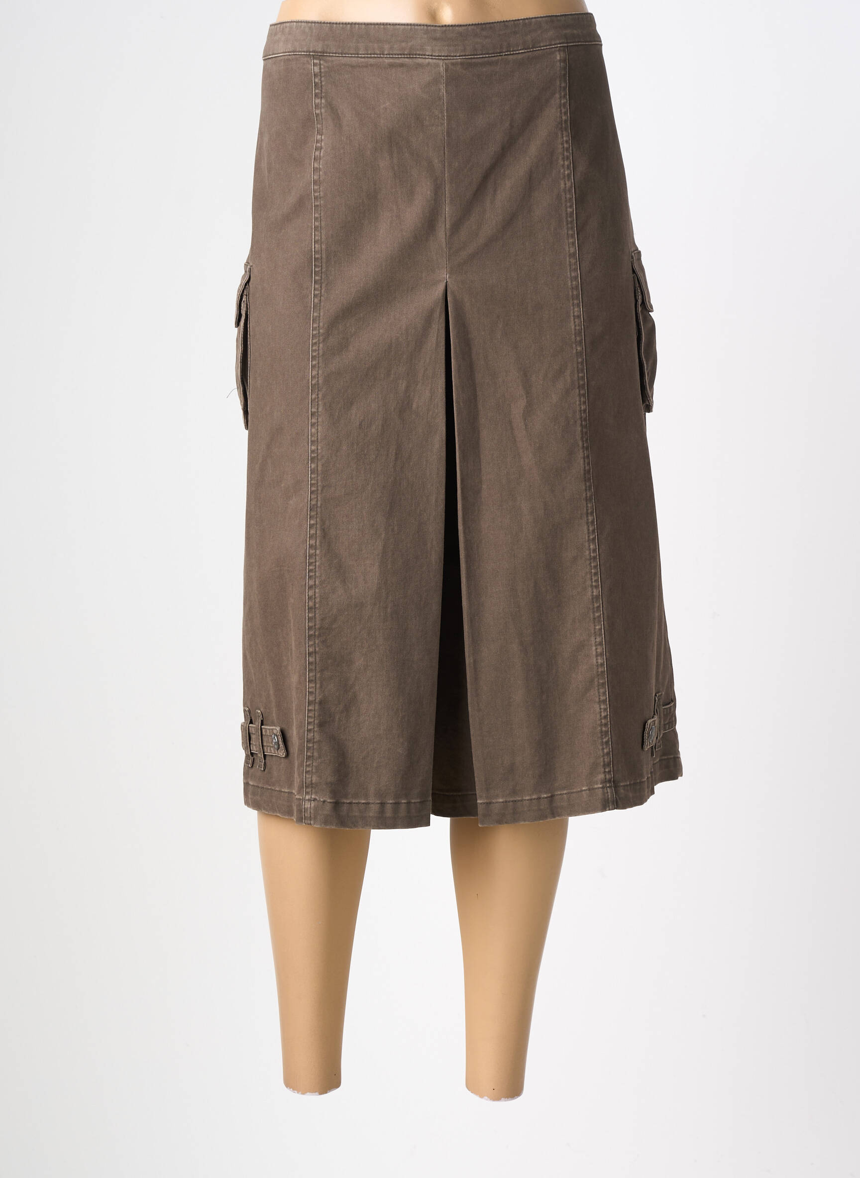 Pantacourt taille haute taille haute marron PAUL BRIAL femme