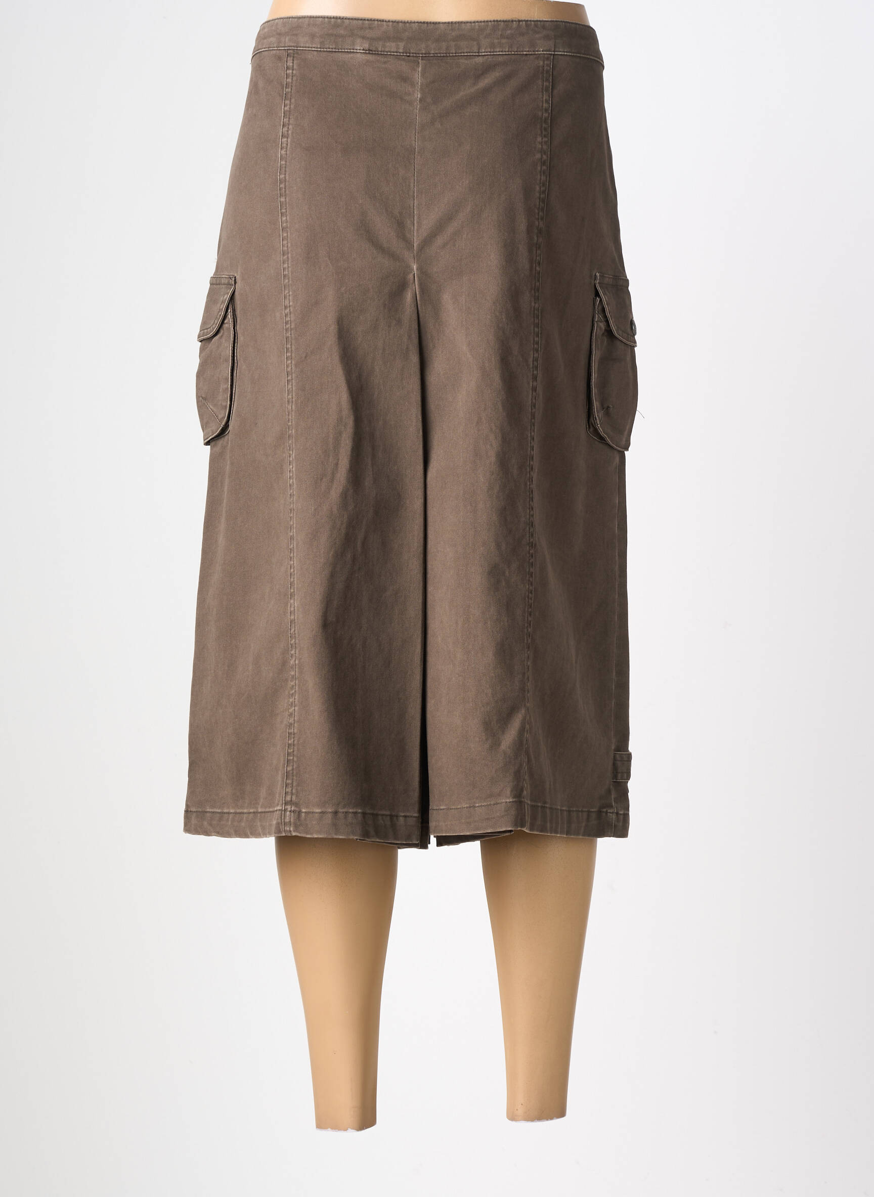 Pantacourt taille haute taille haute marron PAUL BRIAL femme