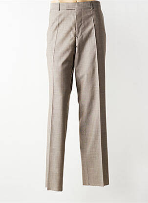 Pantalon droit fermeture zippée sous rabat avec crochet taille normale marron HUGO BOSS homme