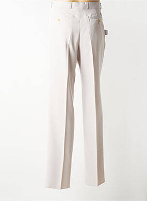 Pantalon droit tissage popeline taille haute beige LACOSTE homme