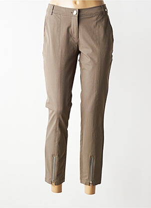 Pantalon 7/8 tissage popeline taille normale marron AIRFIELD femme
