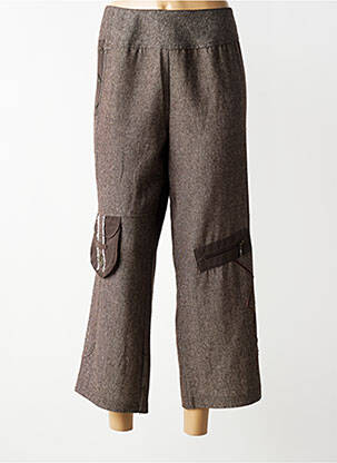 Pantalon 7/8 taille à pinces taille normale marron FIGURE LIBRE femme