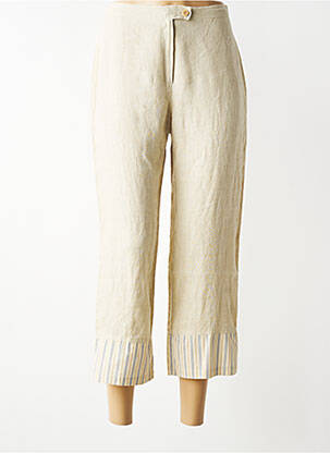 Pantacourt taille haute taille haute beige LE PHARE DE LA BALEINE femme