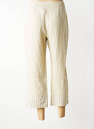 Pantacourt taille haute taille haute beige LE PHARE DE LA BALEINE femme