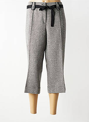 Pantacourt stretch taille normale gris FRANK WALDER femme