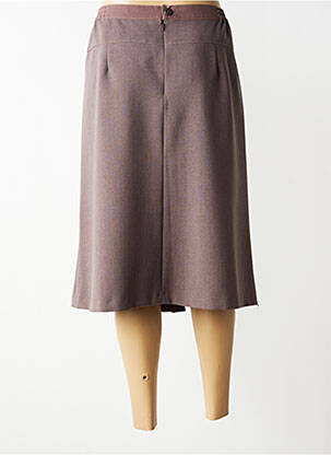 Jupe mi-longue taille à pinces marron CHRISTINE LAURE femme