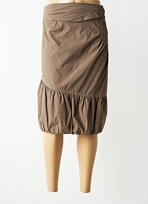 Jupe mi-longue taille normale marron CHRISTINE LAURE femme