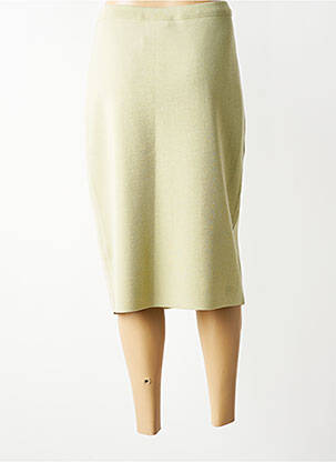 Jupe mi-longue stretch vert CHASSAGNARD femme