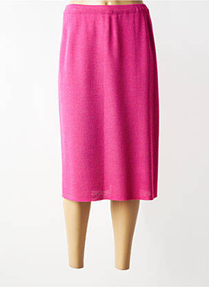 Jupe mi-longue coupe droite rose CHASSAGNARD femme