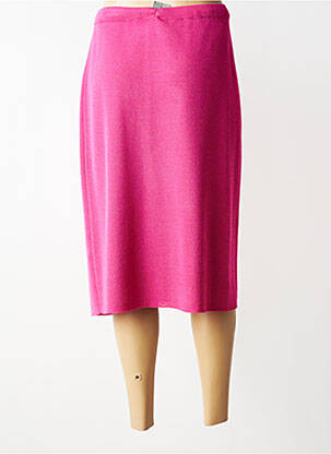 Jupe mi-longue coupe droite rose CHASSAGNARD femme