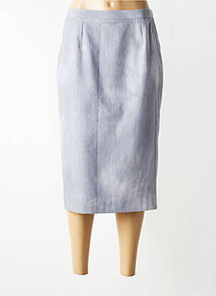 Jupe mi-longue taille à pinces gris NONET femme