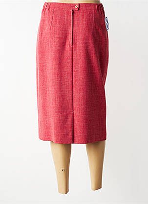 Jupe mi-longue taille à pinces rouge NONET femme