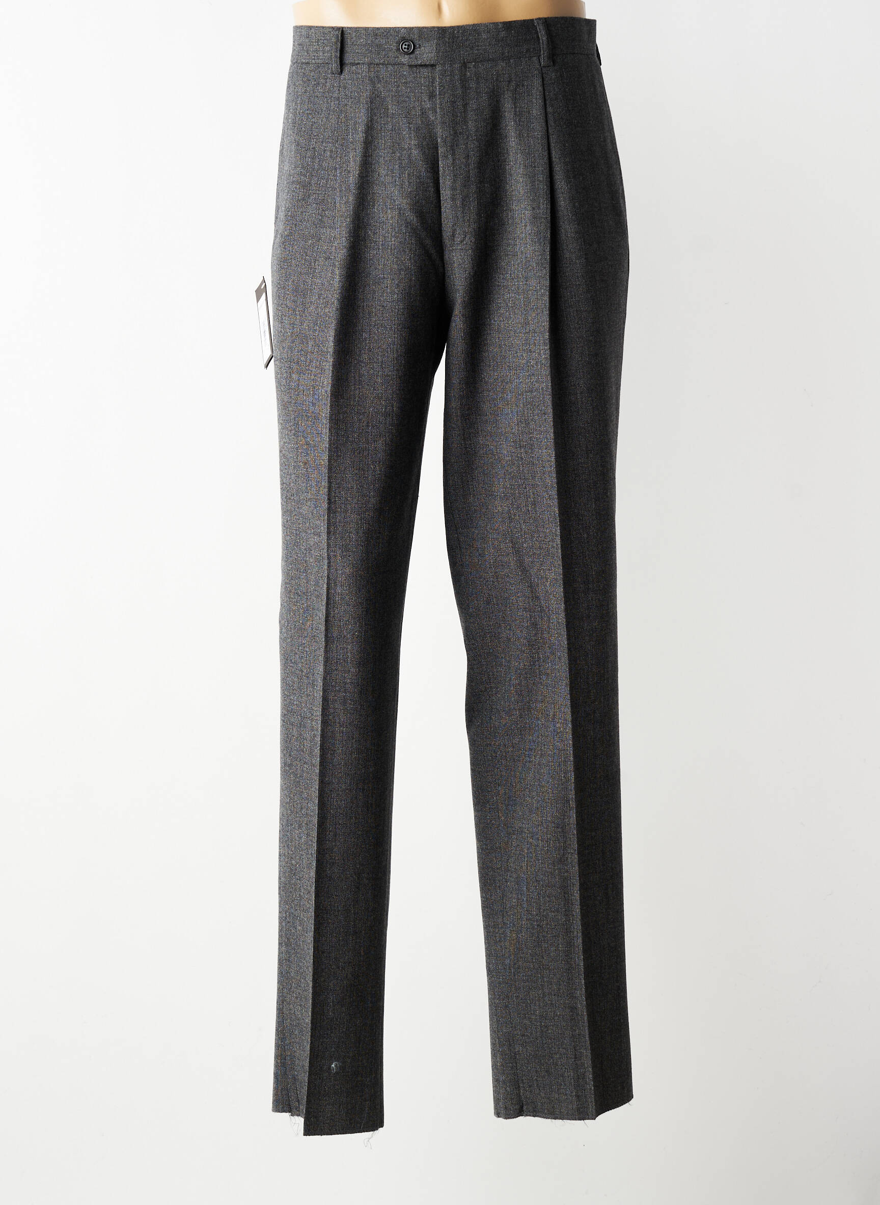 Pantalon droit tissage chiné taille normale gris BRUNO SAINT HILAIRE homme