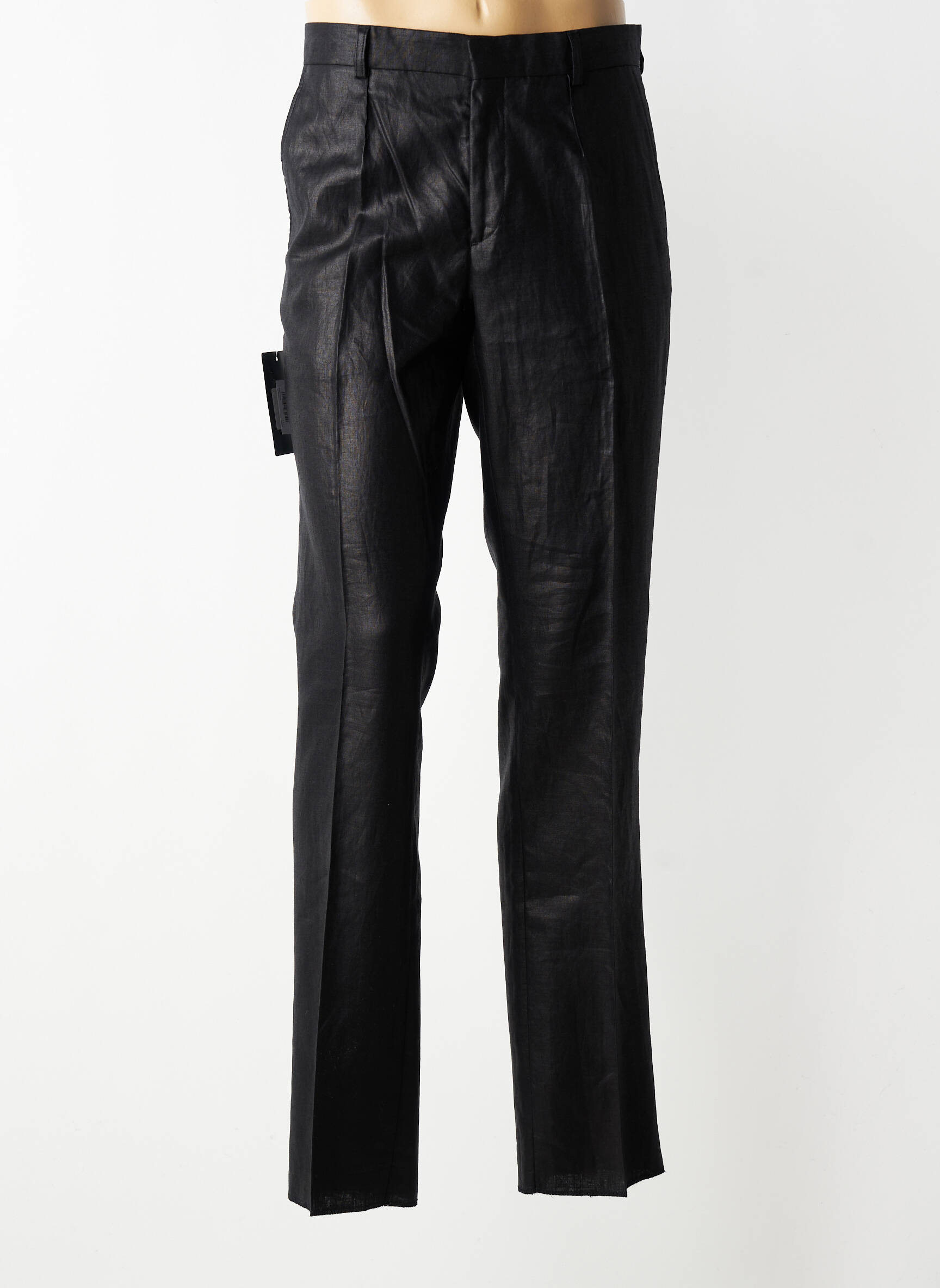 Pantalon slim taille à pinces taille normale noir IZAC homme