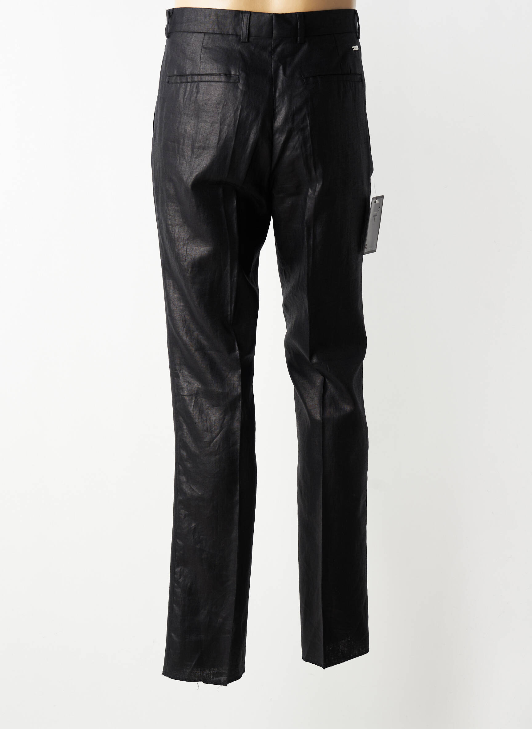 Pantalon slim taille à pinces taille normale noir IZAC homme