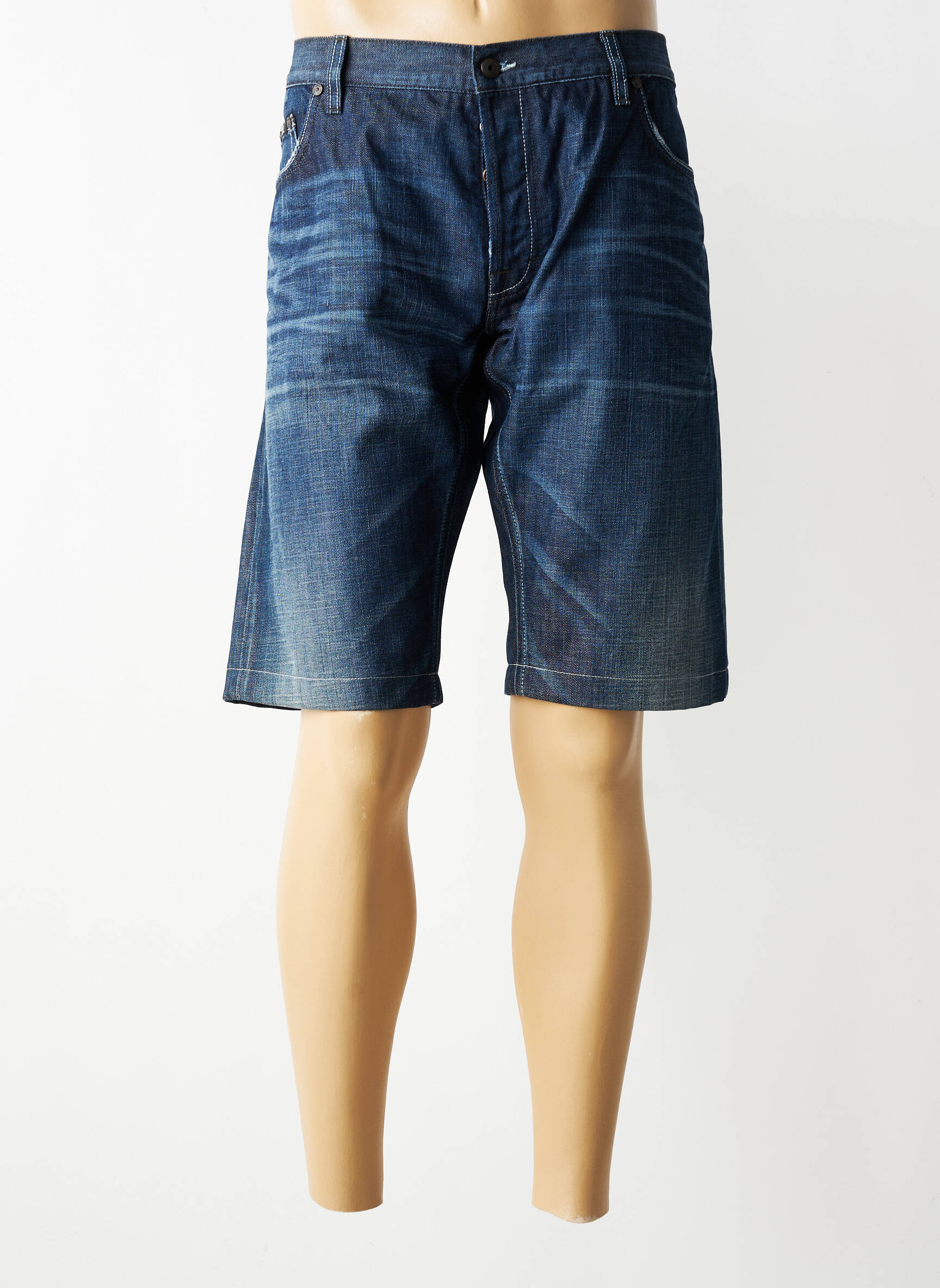Bermuda tissage denim taille normale bleu HUGO BOSS homme