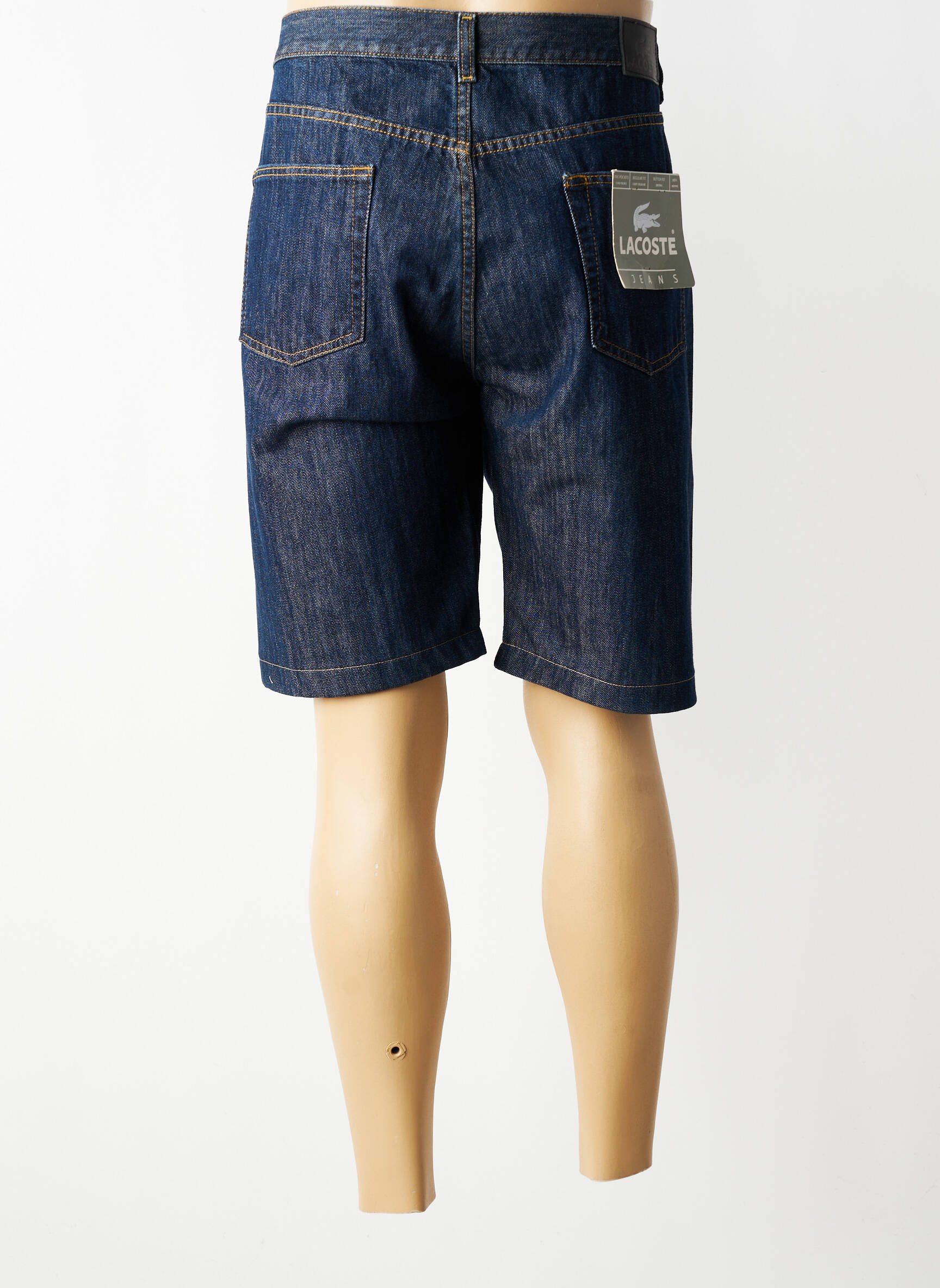Bermuda tissage denim taille normale bleu LACOSTE homme