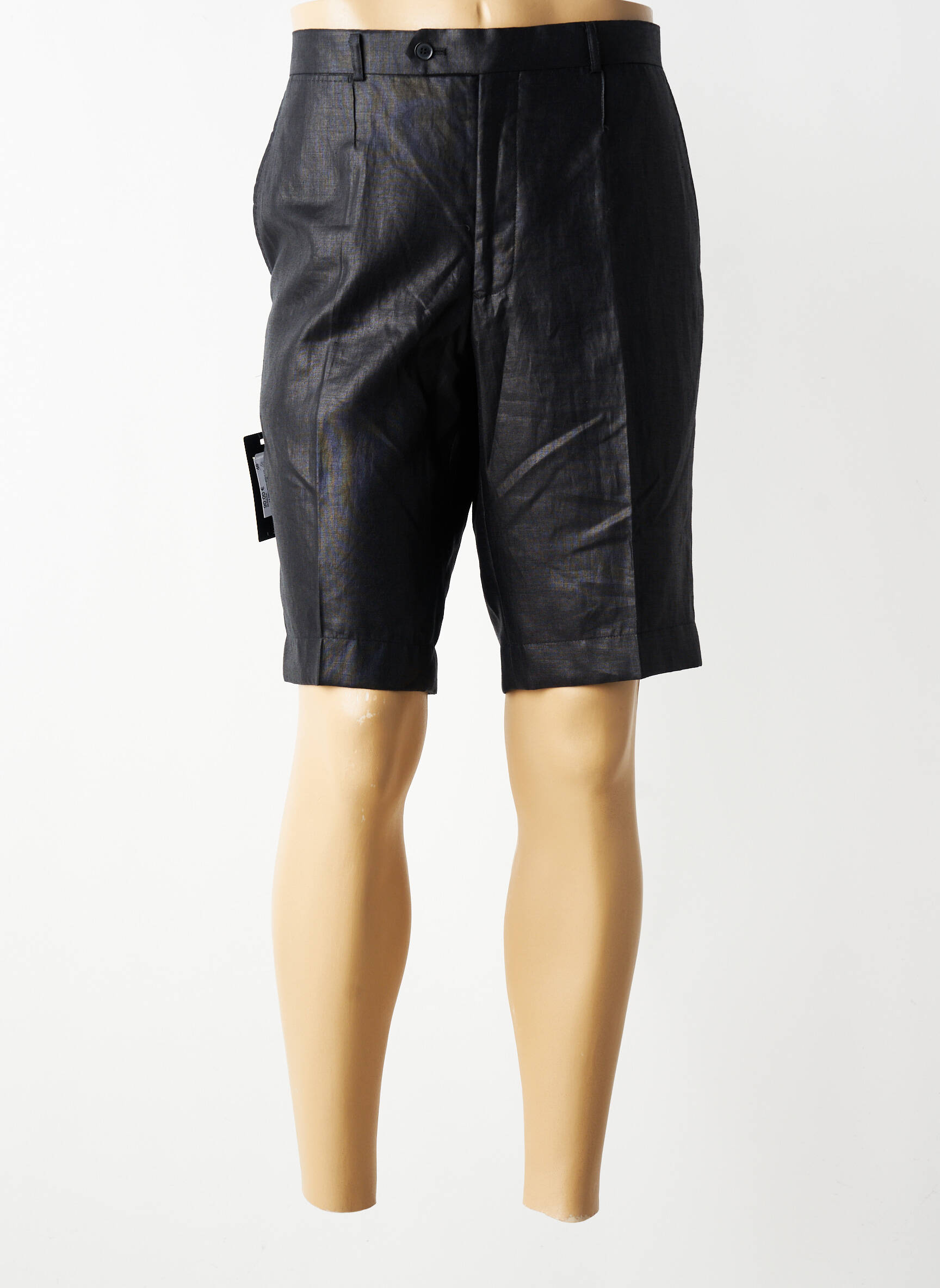 Bermuda taille à pinces taille basse noir IZAC homme