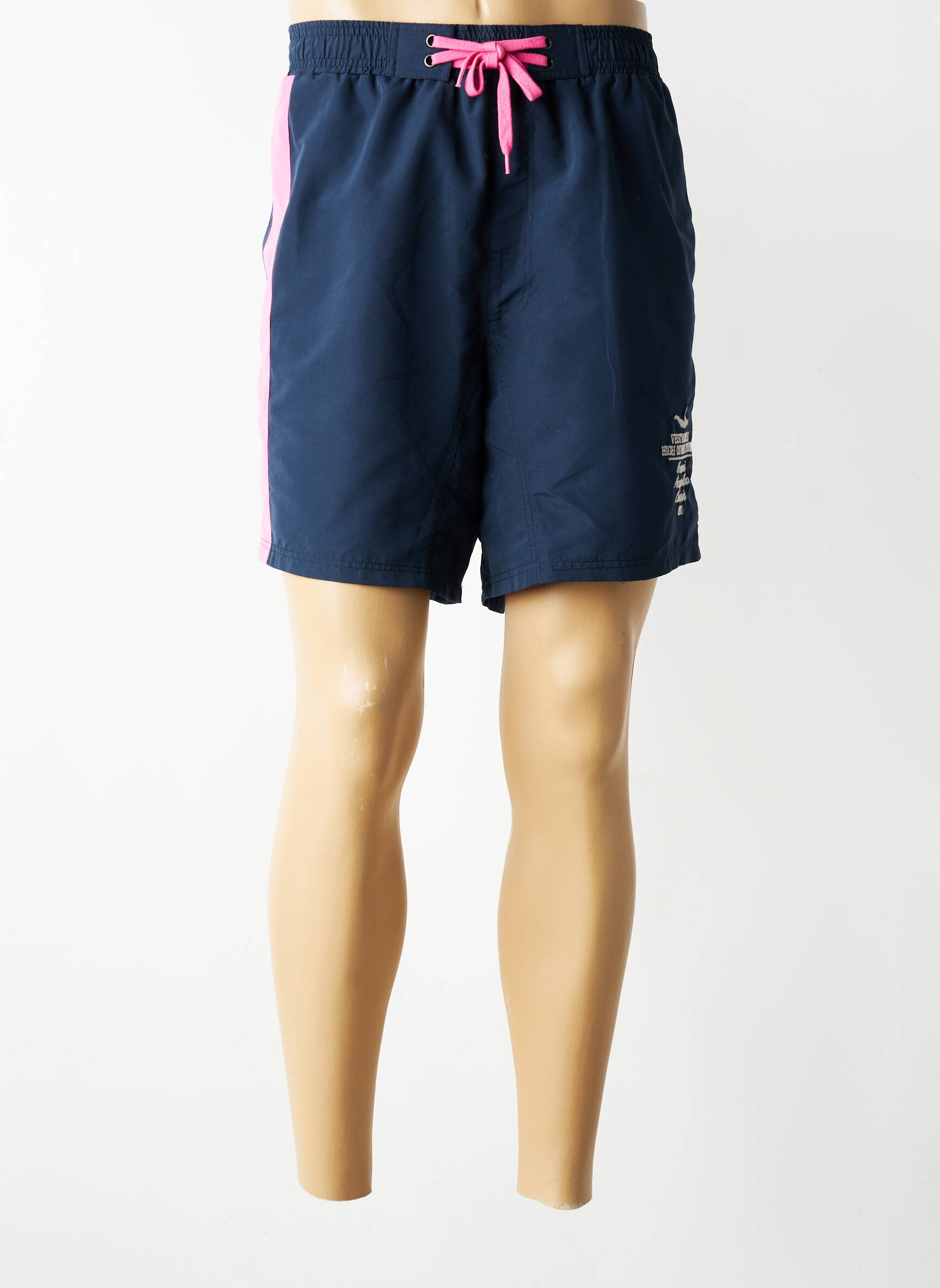 Short de bain effet matière satinée bleu VESTIAIRES PRINCIPAUTE CANNOISE homme